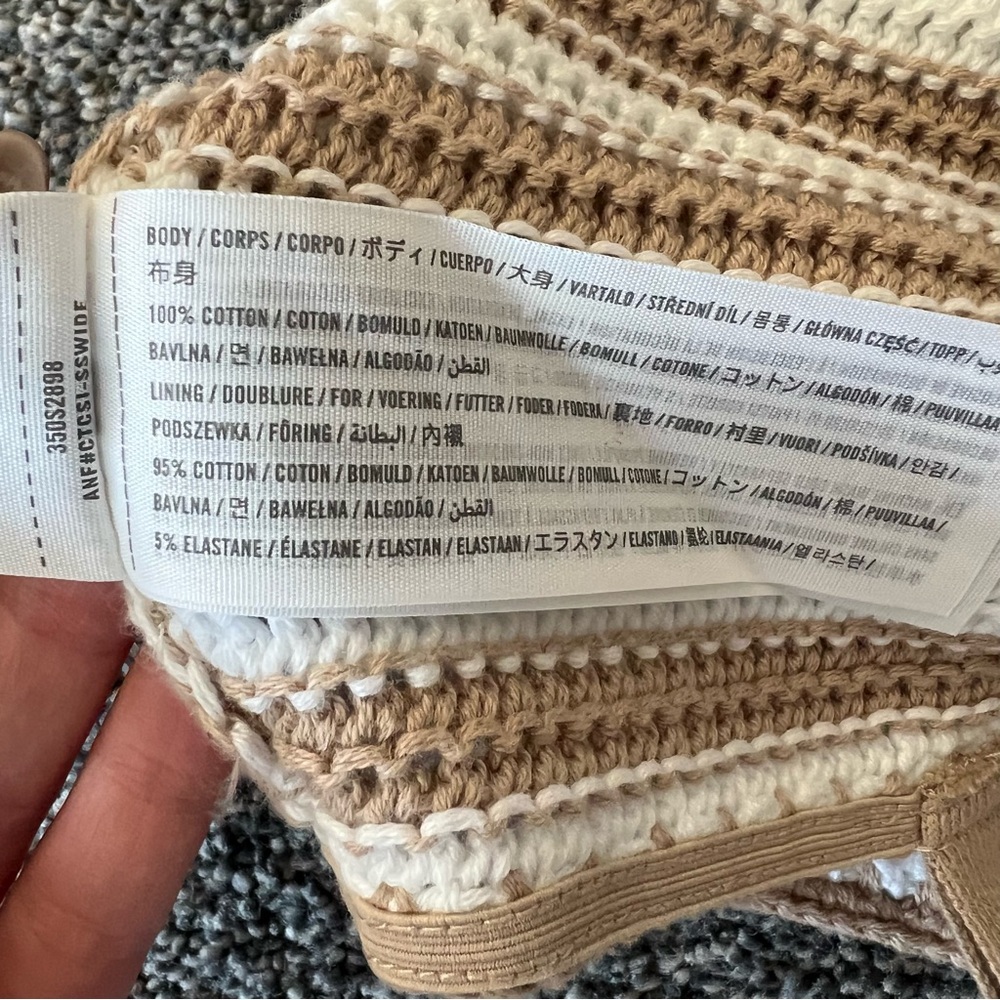Hollister Crochet Striped Bralette — Cream & Tan - Picture 4 of 6
